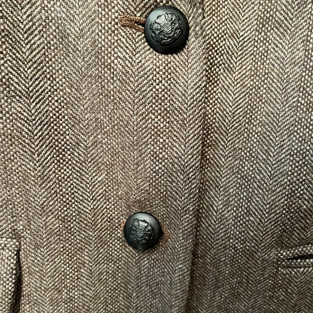 GAP Women's Charcoal Brown Blazer with Fuchsia Accents - Picture 5 of 7